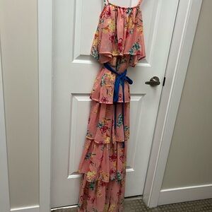 Flying Tomato Pink Floral Maxi Dress